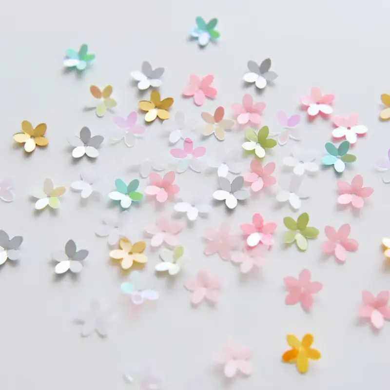 10mm Shiny Flower Applique Patches, Handmade Material, Doll Clothing Decoration Accessories, Craft Supplies, DIY Projects