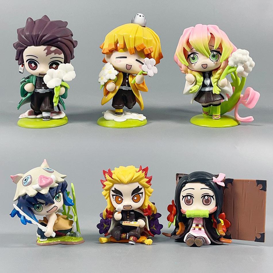 Demon Slayer Tanjiro Kamado Nezuko anime cartoon figure blind box creative personalized statue model ornament surprise gift box