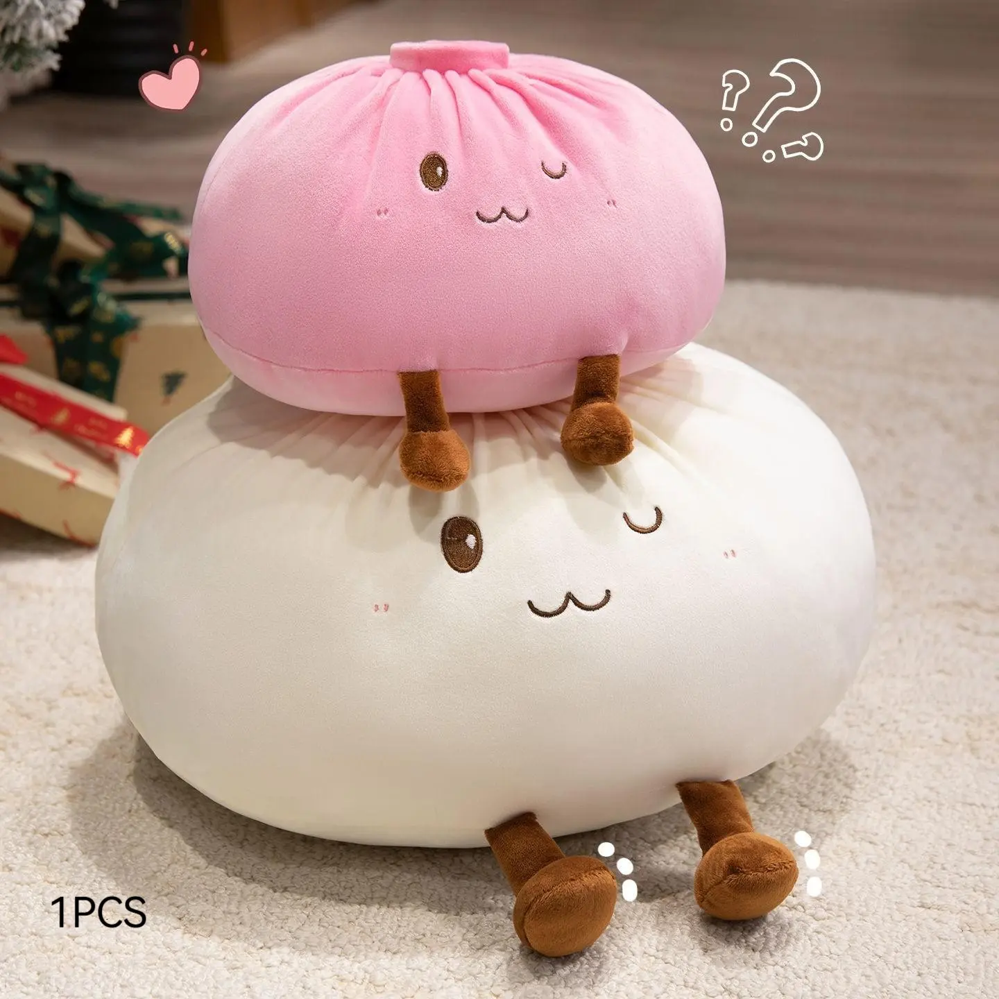 Plush Baozi Doll Decoration, Cute Cartoon Mini Smile Baozi Pillow, Soft Colorful Home Sofa Decor, Soft Cuddly Gift, Perfect Gift for Couples, Birthday, Christmas