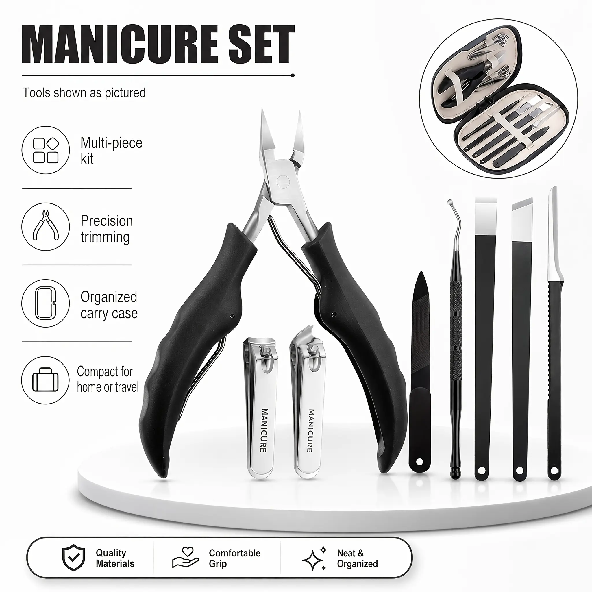8pcs,Toenail Clipper Thick Nail Cutter Pedicure Knife Ingrown Nail Remover Kit Heavy Duty Toe Thicker Nail Trimmer for Seniors Men Women