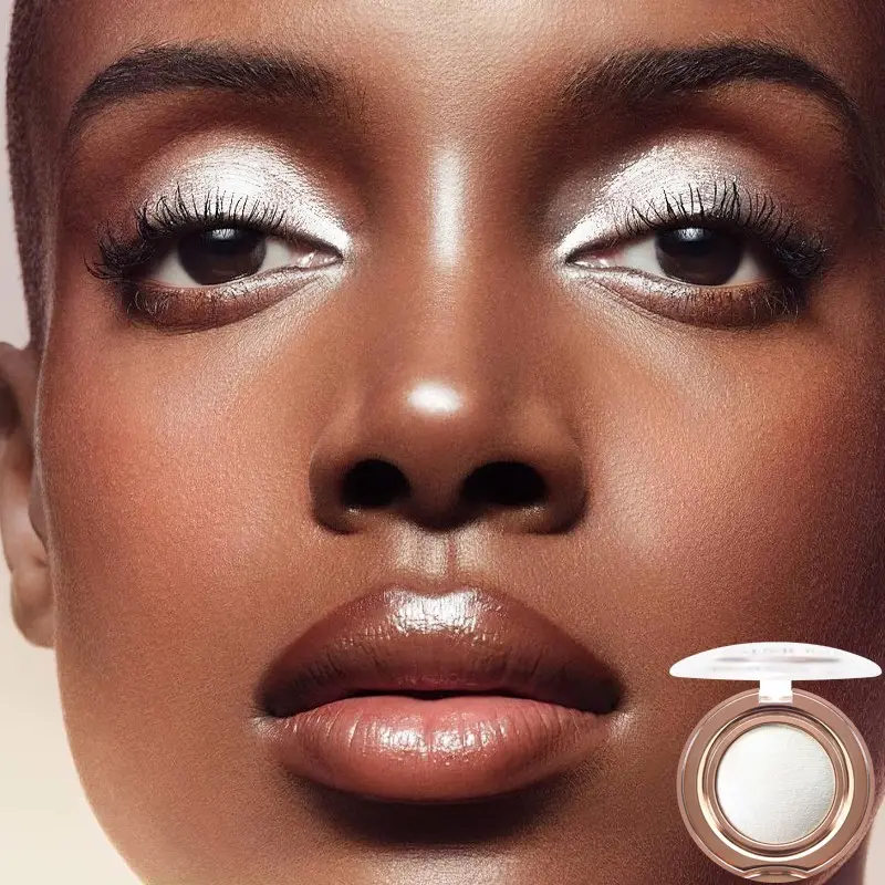 Bsimone Pearl Diamond Highlighter Powder, Silver Color, Metallic Finish, Waterproof, Party Makeup, Christmas Gift