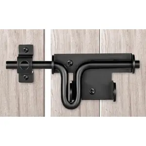 Slide Bolt Gate Latch with Padlock Hole, Heavy Duty Fence Slide Latch for Outdoor Wooden Fence, Shed Door, Vinyl Door