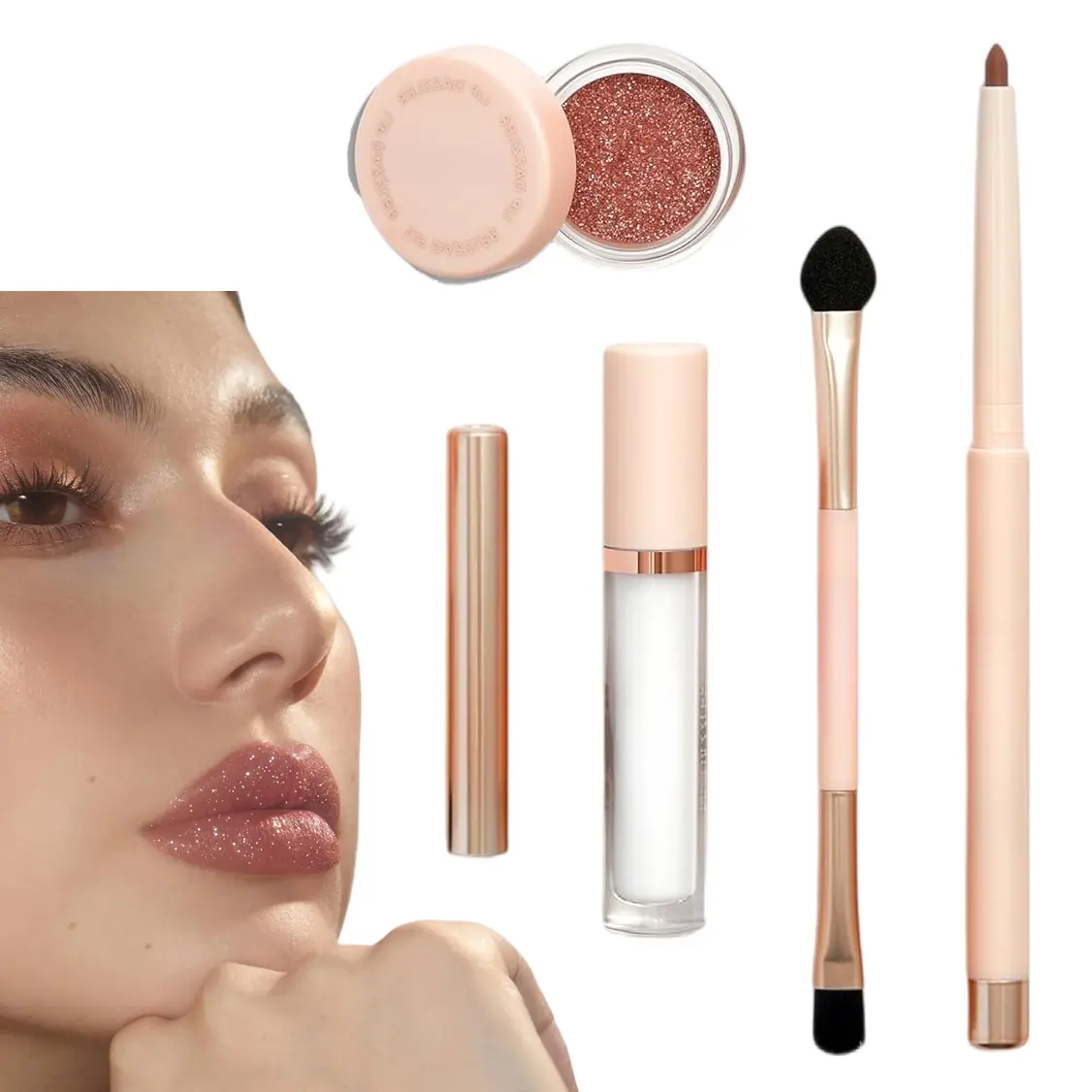 Glitter Lip Gloss Kit, Long Lasting Super Stay Shiny Liquid Lipstick, Non-Sticky High Shine Sparkling Lip Makeup for Daily Party Stage Lip Beauty