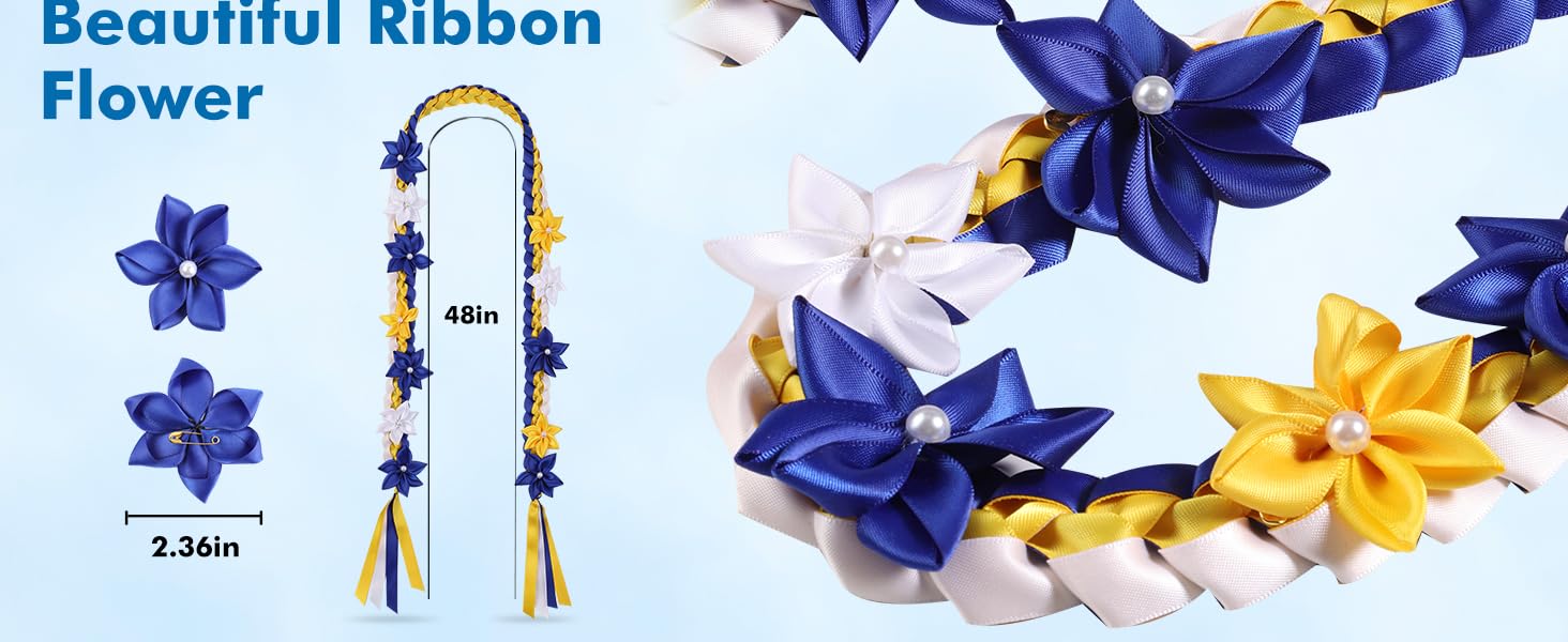Graduation Flower Lei Hawaiian Floral Necklace for Graduation Ceremony Graduation money lei Gift for Women Men