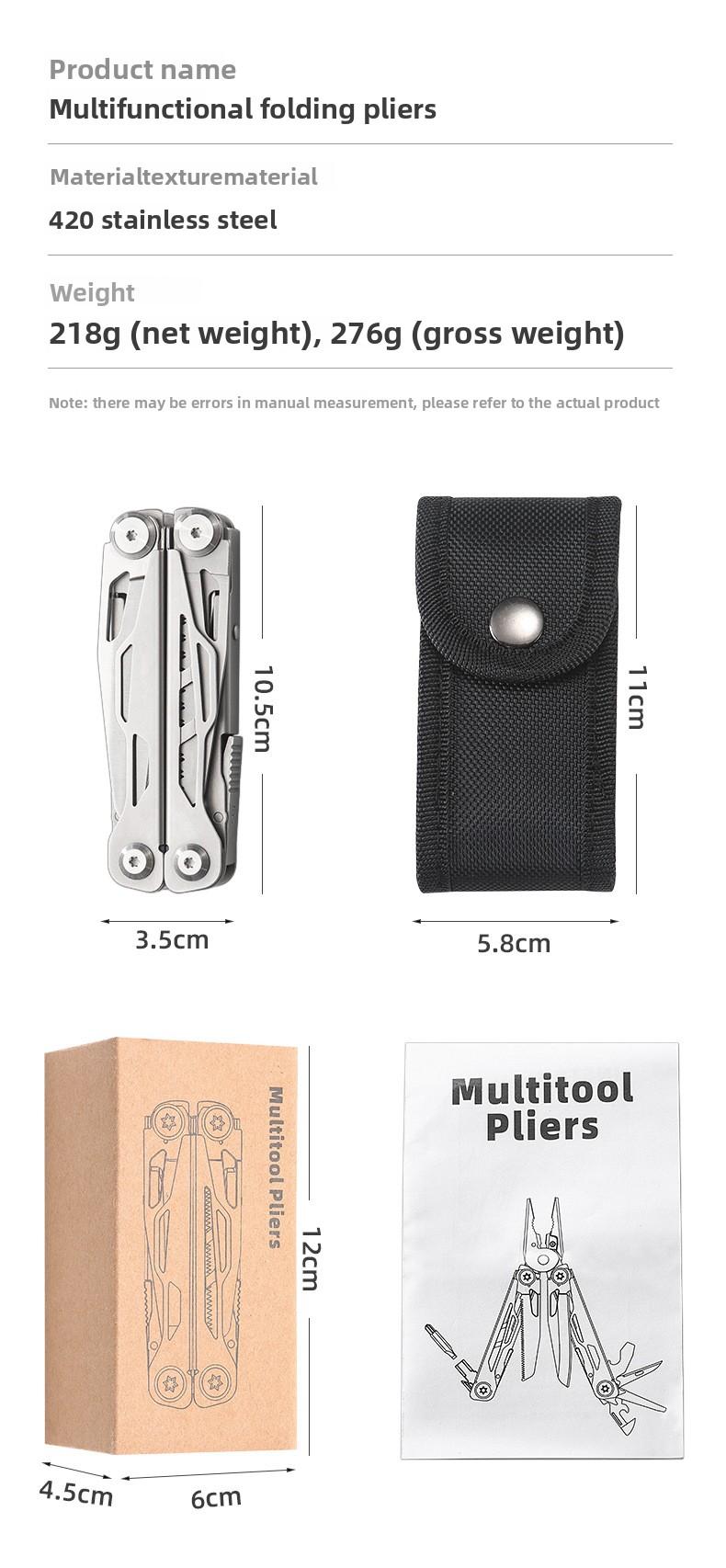 Multi-functional pliers with outdoor folding knife - portable pocket knife, emergency survival gear, multi-tool combination pliers rally essential gear