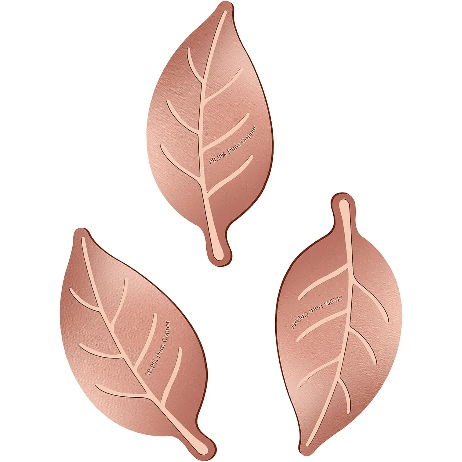 3-Count Pure Copper Bird Bath Cleaning Disk, 0.6mm Reinforced 99.99% Pure Copper Purification Disk - Leaf Shape for Outdoor Birdbaths, Bowls, Fountains