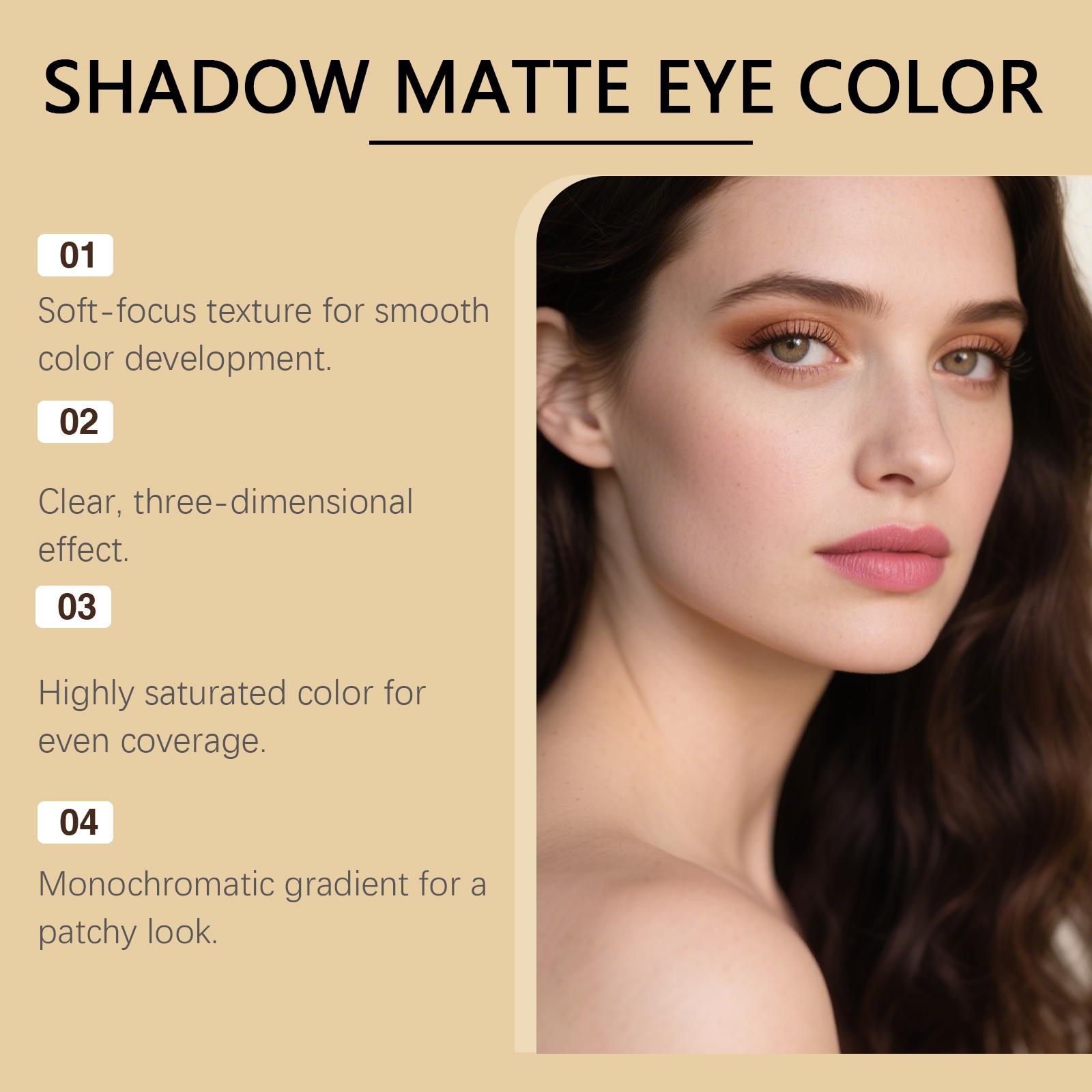 Matte Single-Color Eyeshadow (Midcentury), Natural Color Display, Not Easy To Smudge, Portable For Touch-Up Eyeshadow