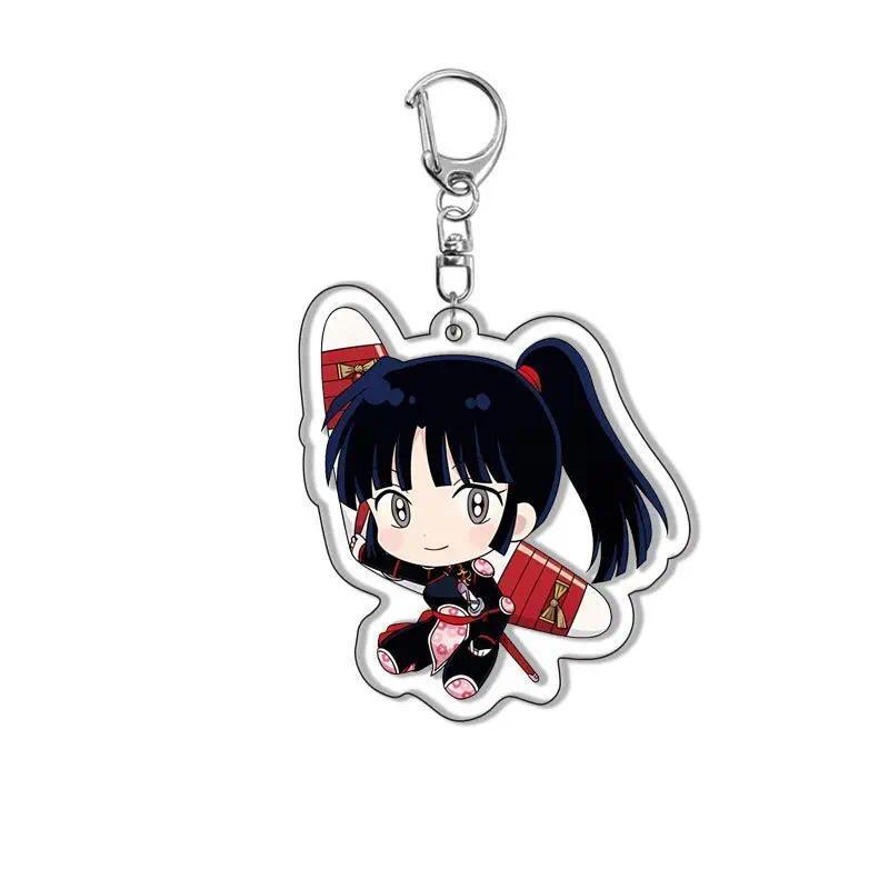 Fashion Anime Keychains Cartoon Figures Higurashi Kagome Sesshoumaru Miroku Acrylic Keyring Collection Accessories Gift Fashion Anime Keychains Cartoon Figures Higurashi Kagome Sesshoumaru Miroku Acrylic Keyring Collection Accessories Gift