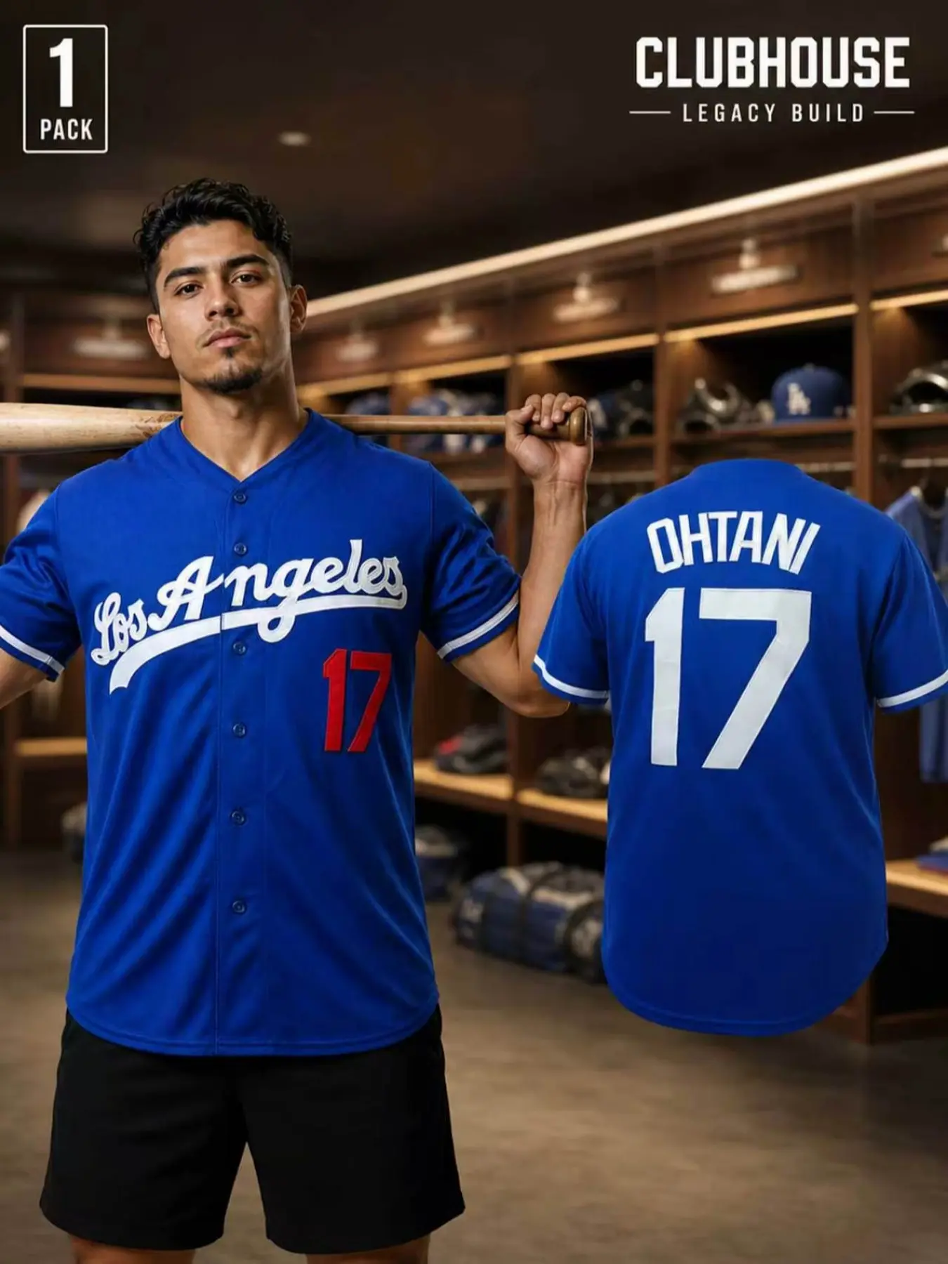 Unisex Los Angeles #17 Baseball Jersey, Premium Embroidered Stitched Design, Button Down Short Sleeve Casual Team Style Sports Shirt for Men Women