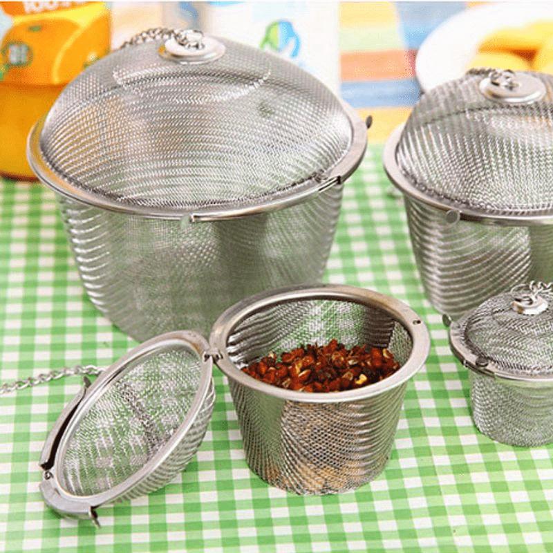 1pc Reusable Stainless Steel Tea & Coffee Infuser Bag with Chain - 304 Stainless Steel Herbal Spice Sachet for Loose Leaf Tea, Coffee, Soup, and Stew - Easy-to-Use Kitchen Filter for Herbs, Spices, and Seasonings, Tea Infuser Bag, Coffee Infuser