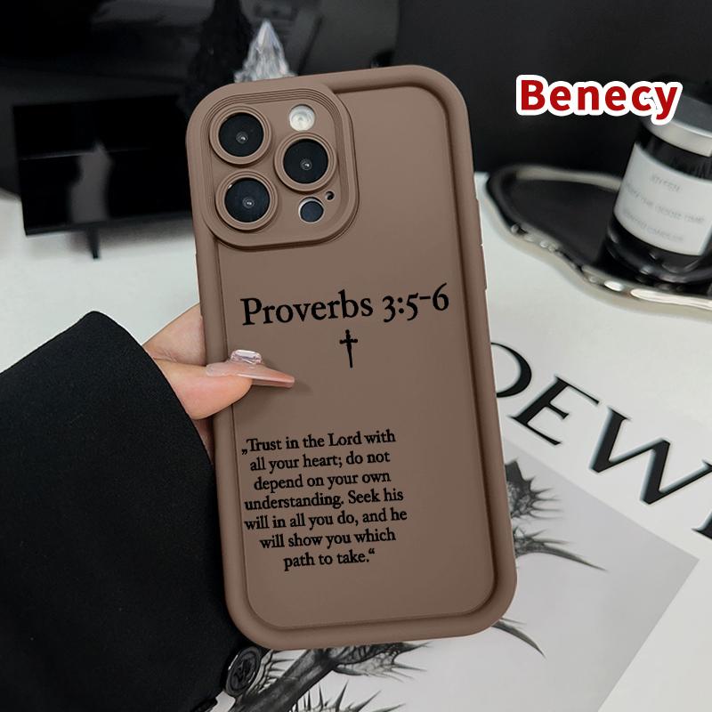 Compatible for iPhone 16 15 Pro Max Plus 14 13 12 11 X XR E Excerpts From Minimalist Proverbs Rugged Durable shockproof Anti-Scratch soft Silicone case