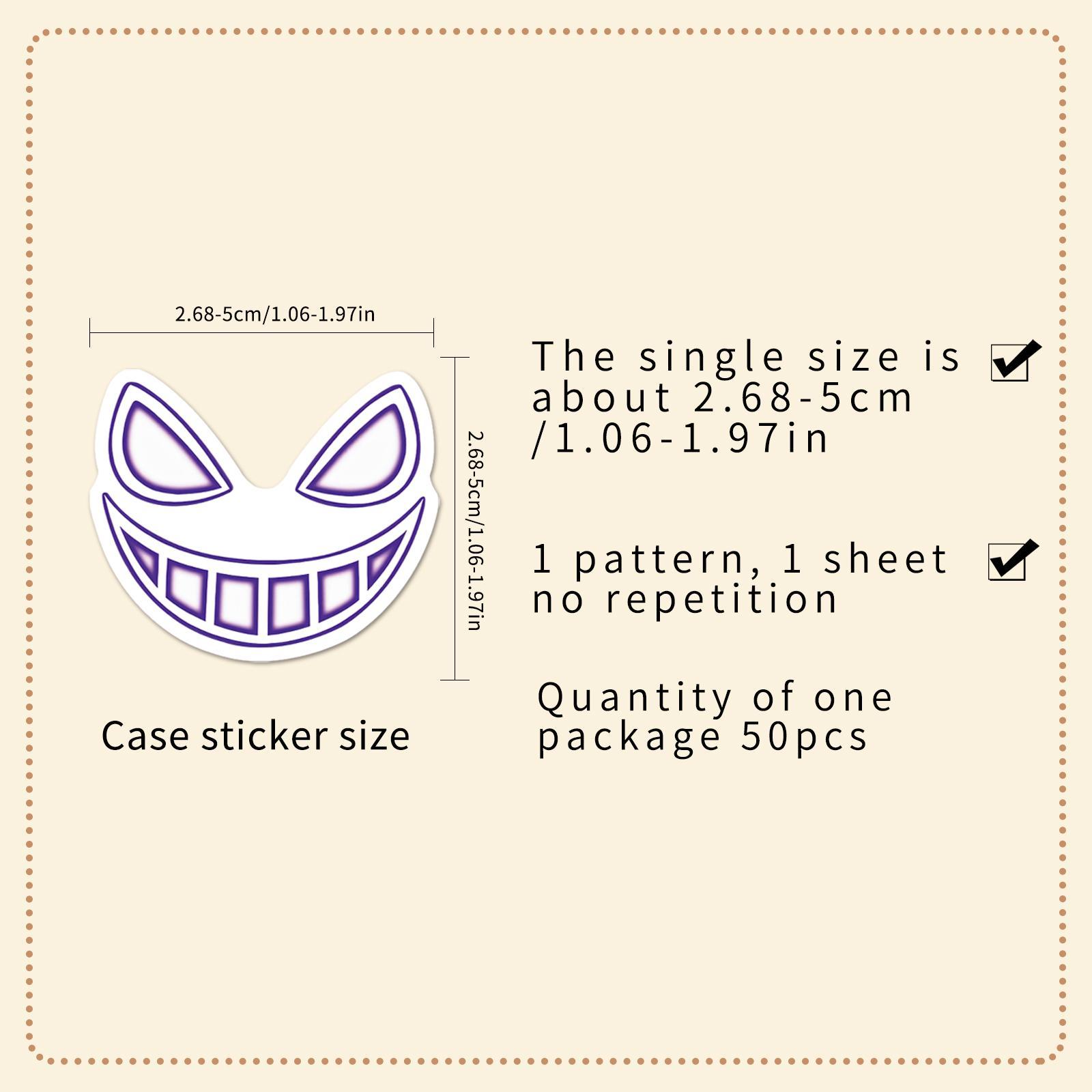 Face Pattern Sticker, 100pcs/set Creative Scary Face Design Decorative Sticker, DIY Decals for Water Bottle, Laptop, Phone Case