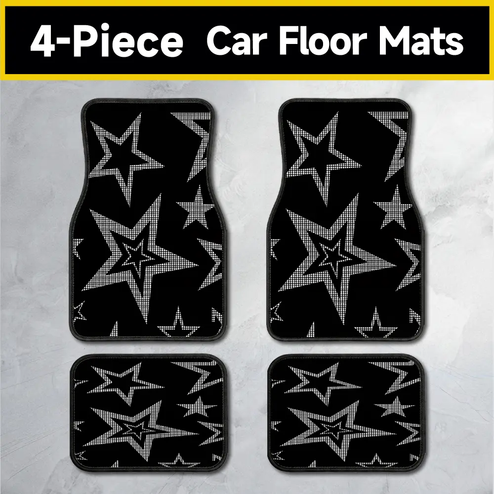 4-Piece Universal Car Floor Mat Set, Crystal Velvet Polyester Floor Mats for Trucks, Non-Slip Backing, Durable Absorbent Protection for Most Cars Vans Auto Vehicles, Front Rear Interior Kit Accessories