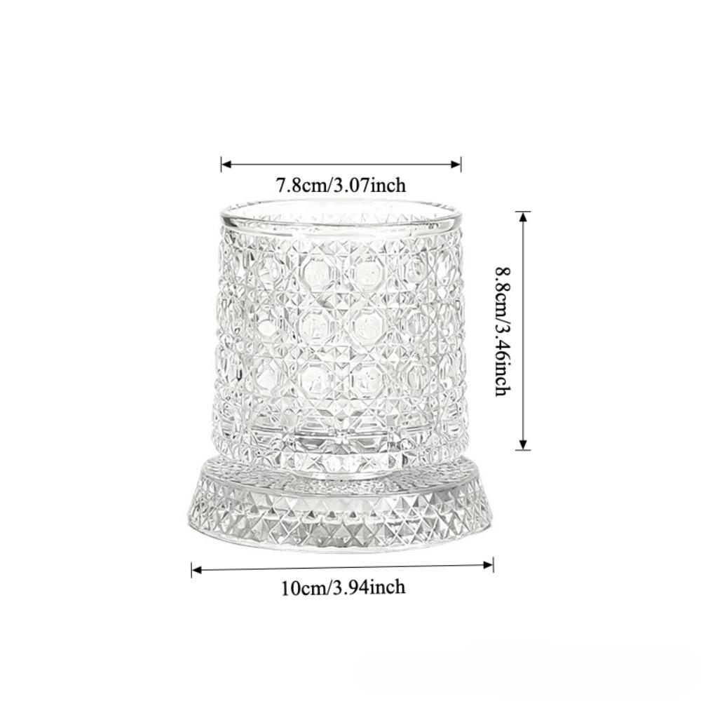 Rotating whiskey glass, stress-relief tumbler, light luxury embossed glass cup (set of two)
