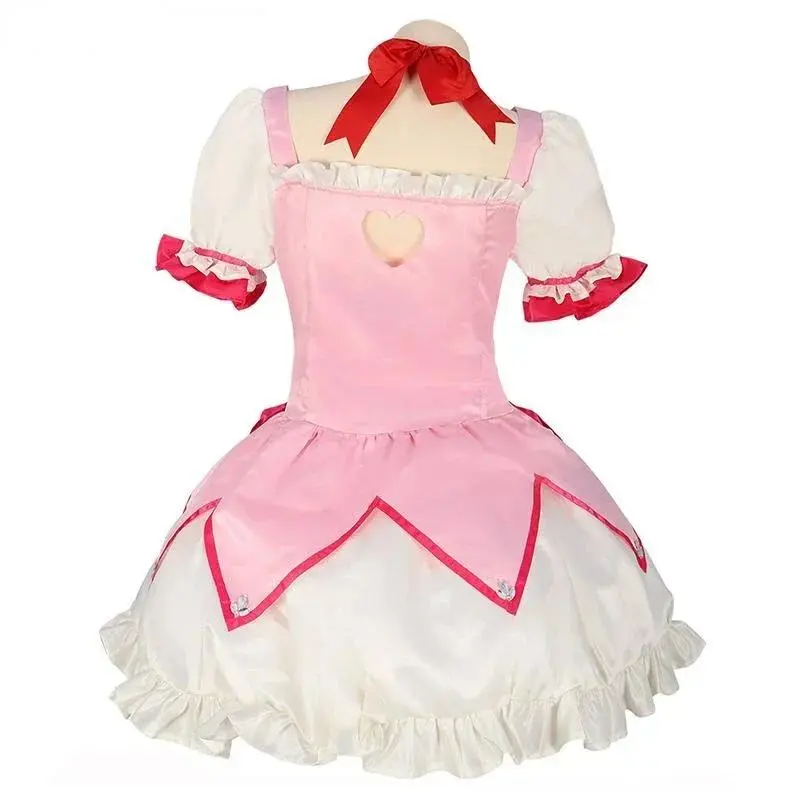 2026 Kaname Madoka Cosplay Costume Wig Anime Puella Magi Madoka Magica Pink Ball Dress Halloween Party Uniform Outfit for Women