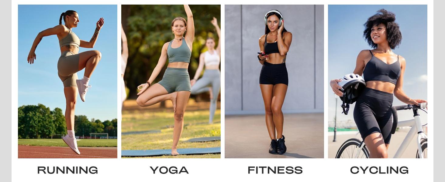Women 3 Piece Workout Sets Seamless Running Tops Athletic Gym Yoga Short Y Back Sports Bras Outfits