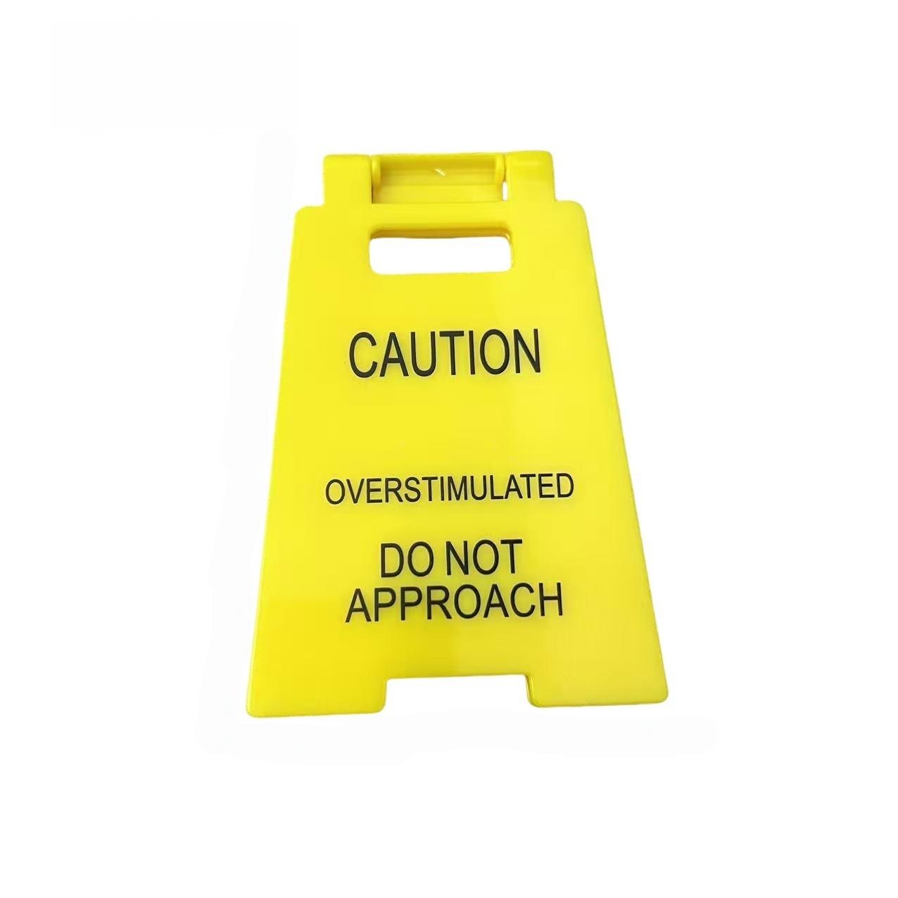 Caution Overstimulated Desk Sign, 3D Printed Funny Warning Sign, Home Office Decor Gag Gift for Coworker Teammate Employee