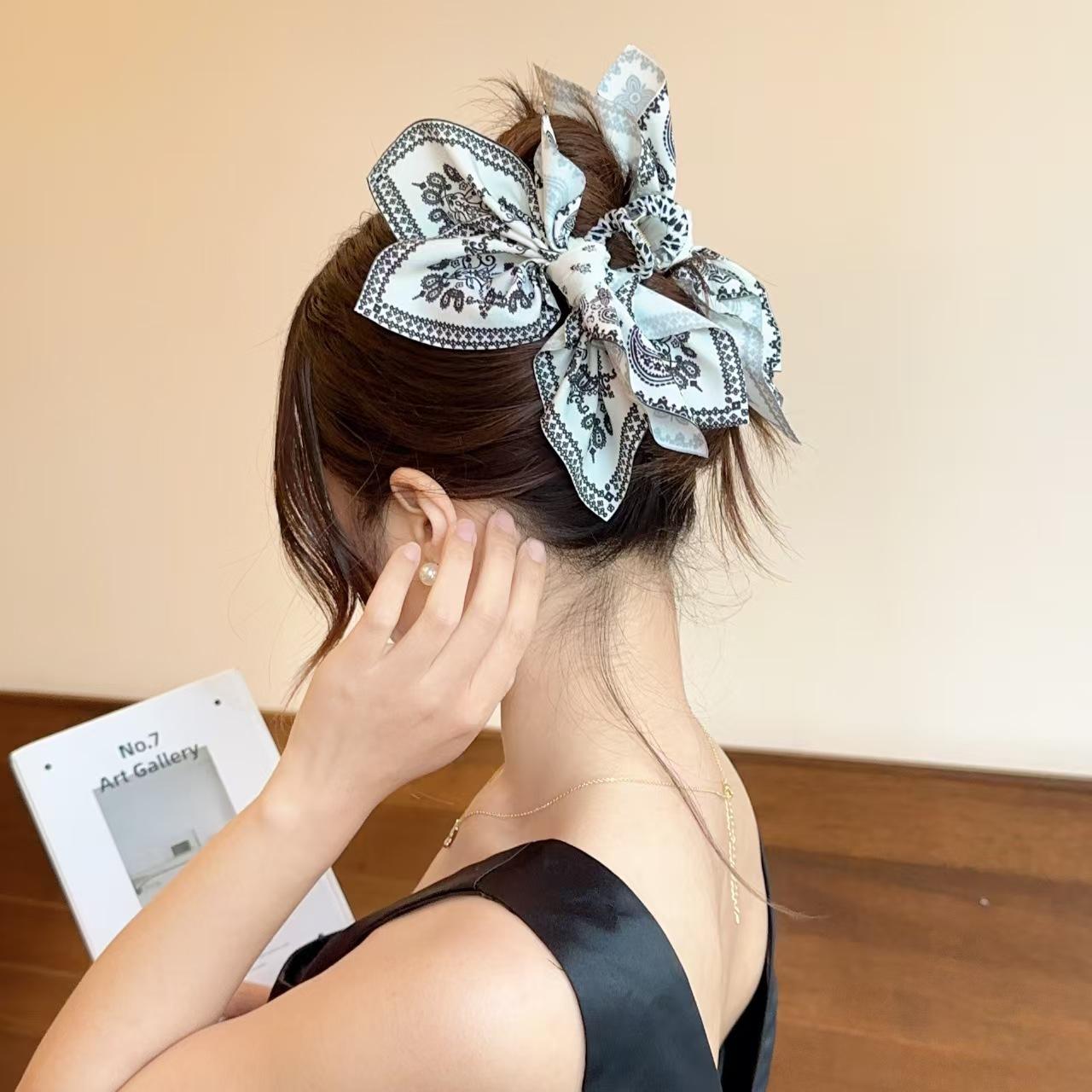 Women's Elegant Paisley Pattern Bowknot Design Hair Claw, Vintage Trendy Hair Claw, Fashionable All-match Hair Accessories for Women, Prom Hair Clip for Special Occasions