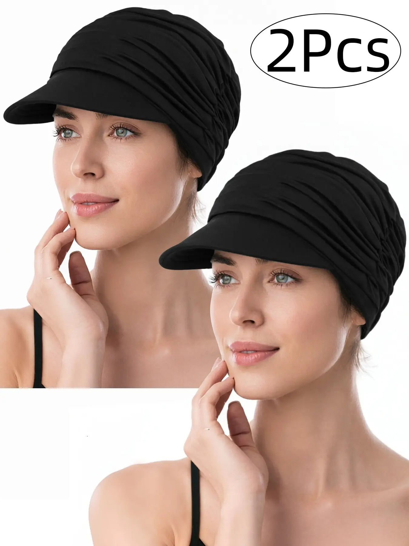 2 Pcs  Super Soft Breathable Viscose Slouch Hat Oversized Baseball Cap for Women