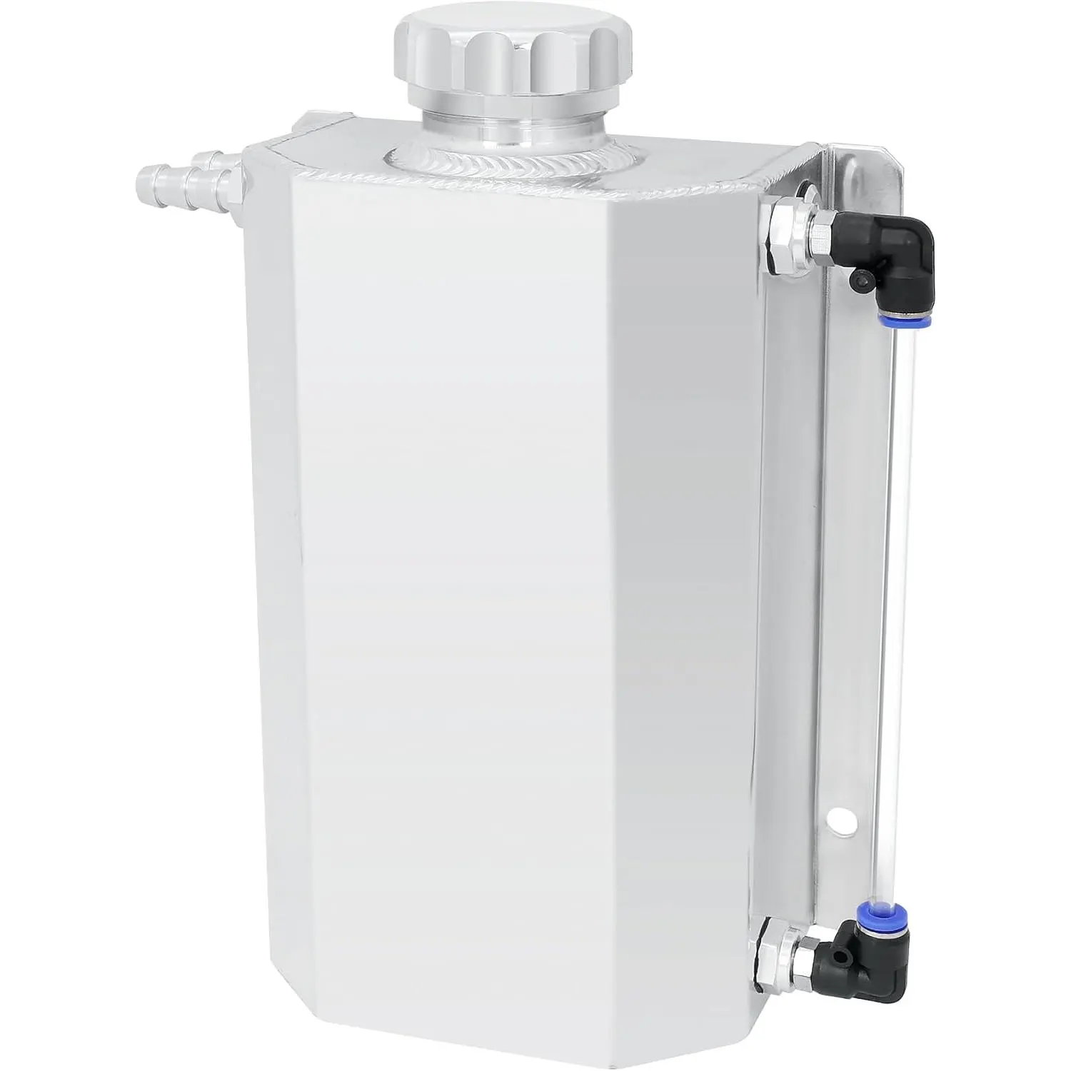 Radiator Coolant Overflow Tank, Coolant Recovery Tank Aluminum 2L Silver