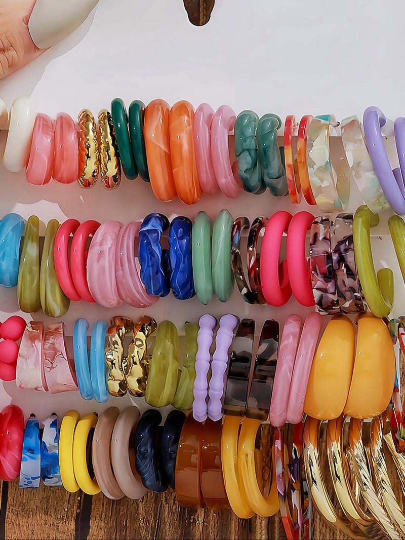 Mixed Color C-shaped Hoop Earrings, Hoop Earring Sets, Fashion Jewelry for Party, Daily Clothing Decor, Pride 2025, LGBTQ, Trendy All-match & Exquisite Jewelry for Birthday Gift