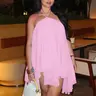 【Black Friday】Women's Halter Neck Chiffon Dress, Basic Sleeveless Backless Dress for Parties and Clubs, Summer Dress