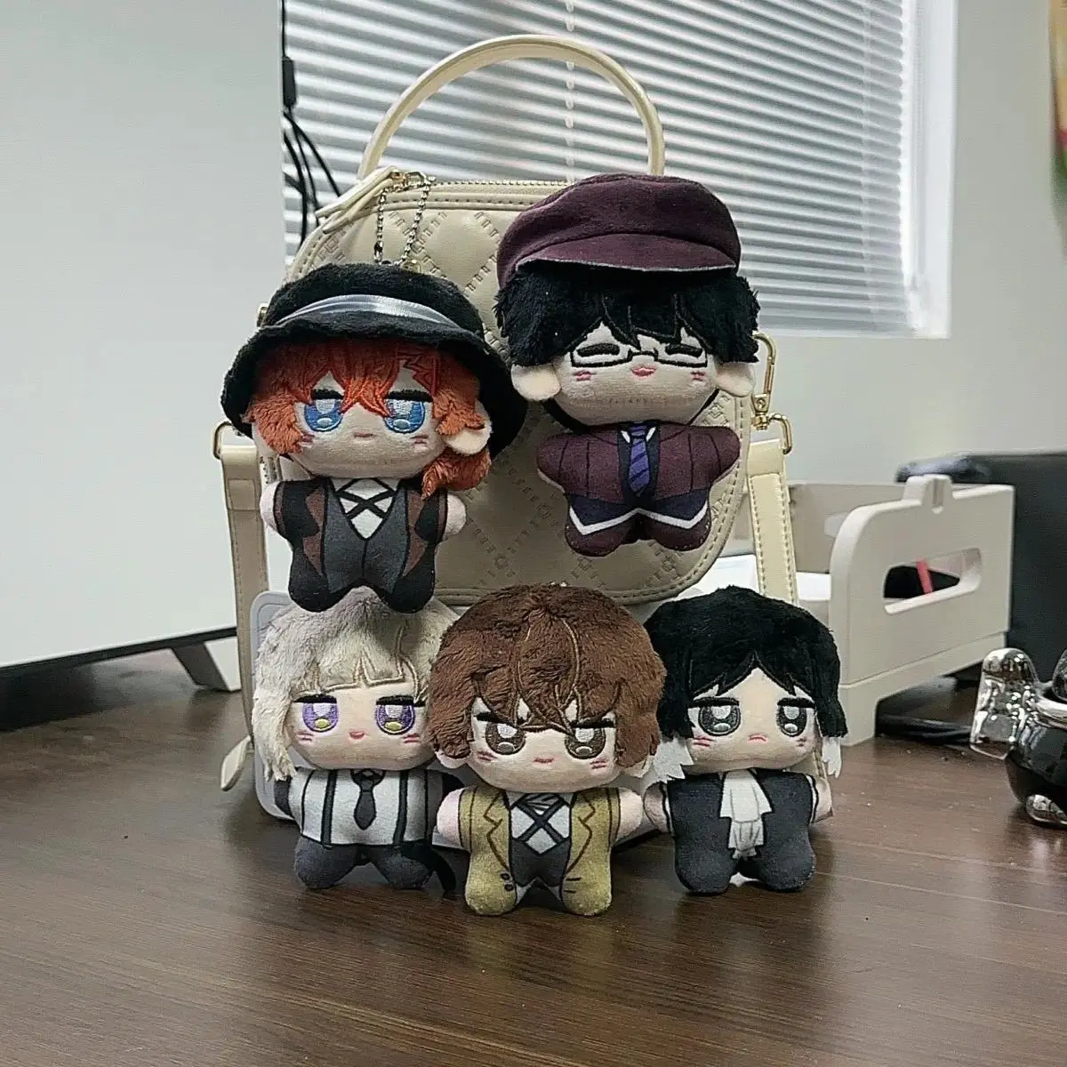 Anime Bungou Stray Dogs Plush Keychain 10CM Dazai Osamu Nakahara Chuuya Soft Stuffed Toys Birthday Gift