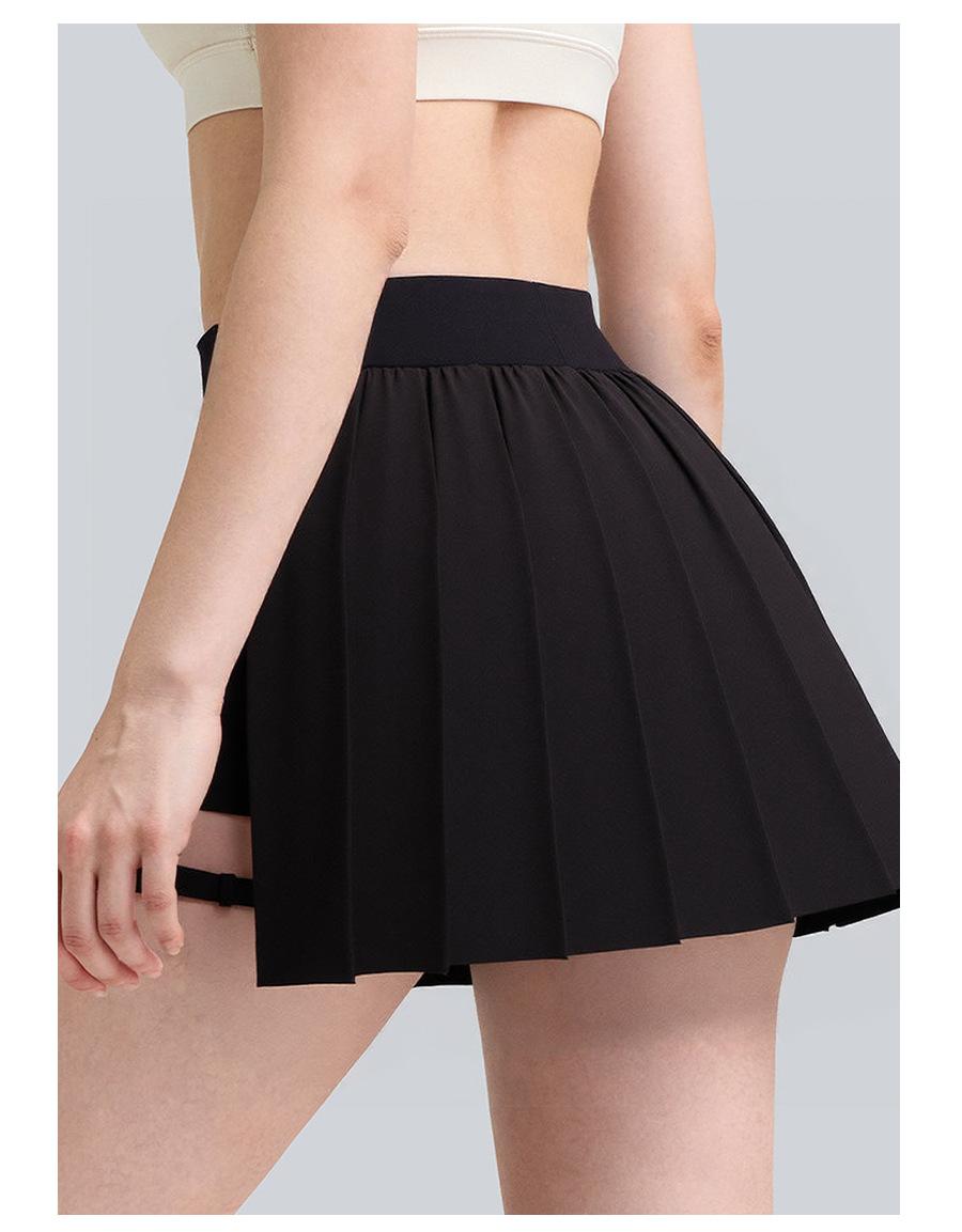 Breezeful High Waisted Pleated 2-in-1 Side & Pocket Asymmetric Hem Quick Dry Mini Dance Skirt Anti glare women's yoga clothes pleated skirt sports short skirt suitable for outdoor running tennis skirt,Daily outfit-02