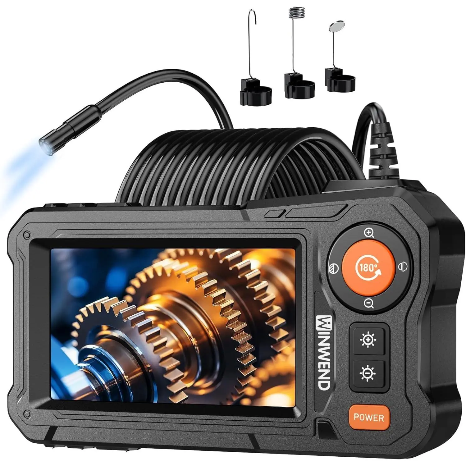 Endoscope Camera with Light - 4.3" LCD Screen Inspection Cameras,IP67 Waterproof Borescope with 8 LED Lights,HD 1080P Endoscope Camera 16.5ft Semi-Rigid Cord,gifts for men and gadgets