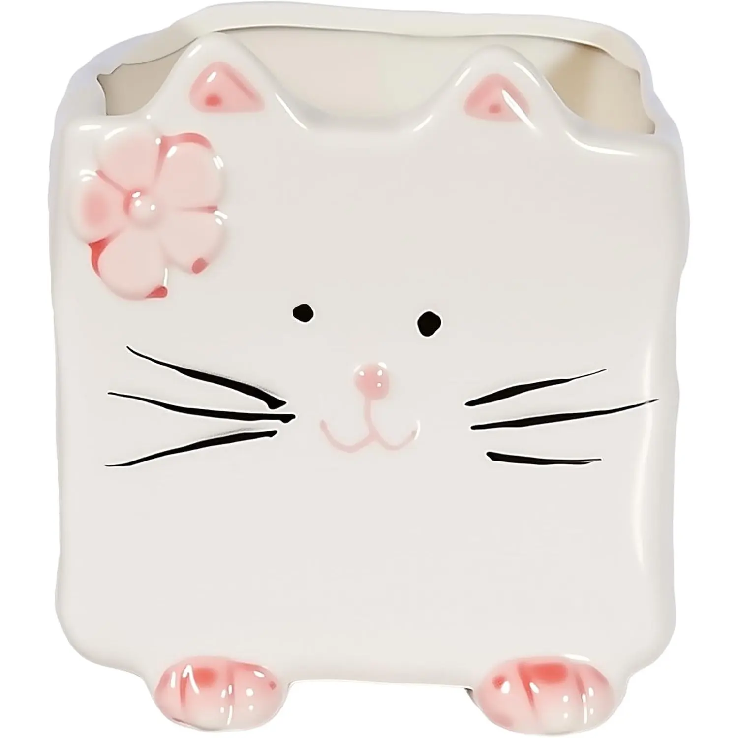 Ceramic  Pen Pencil Holder, Cute Desk Organizer for Office and School |  Shaped Design for Pens, Makeup Brushes and , Cute Decor  for Women, Moms and Birthdays