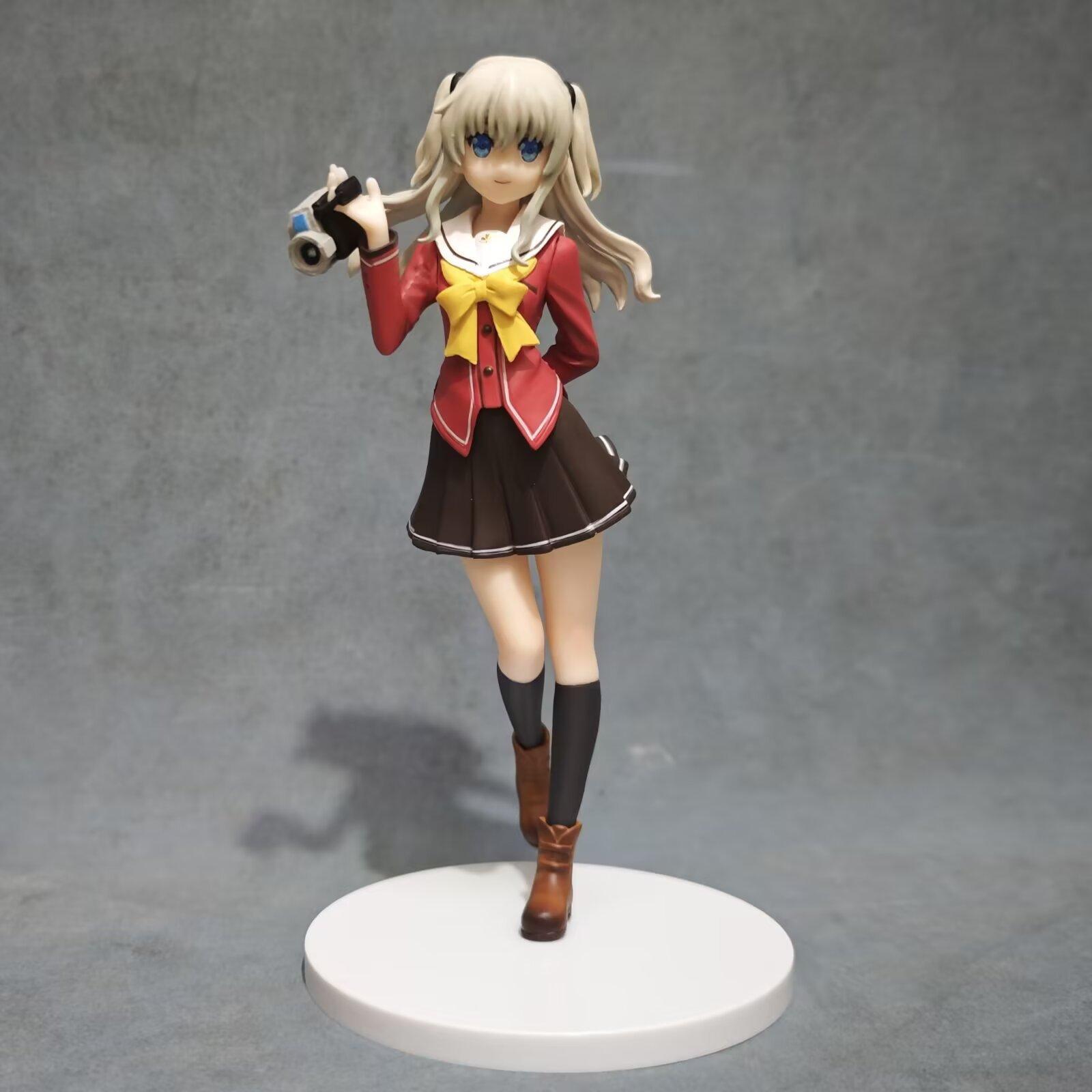 Charlotte Tomori Nao PVC Action Figure School Uniform Cute Girl Statue Model Anime Peripheral Desk Decor Gift Collectible Toy