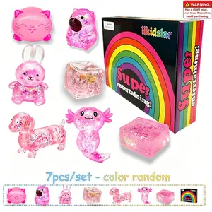 7-Piece Surprise Blind Box Malt Sugar Stress Relief Fidget Toys, Creative Slow-Return Squishy, 7 Styles, Party Gift