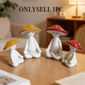 Mushroom Shaped Resin Ornament, Decor Figurine, Creative Design Home Decor, Simple Style, Perfect for Meditation, Yoga Room, Dining Room, Living Room, Home Decor Ornaments, Indoor Home Decoration
