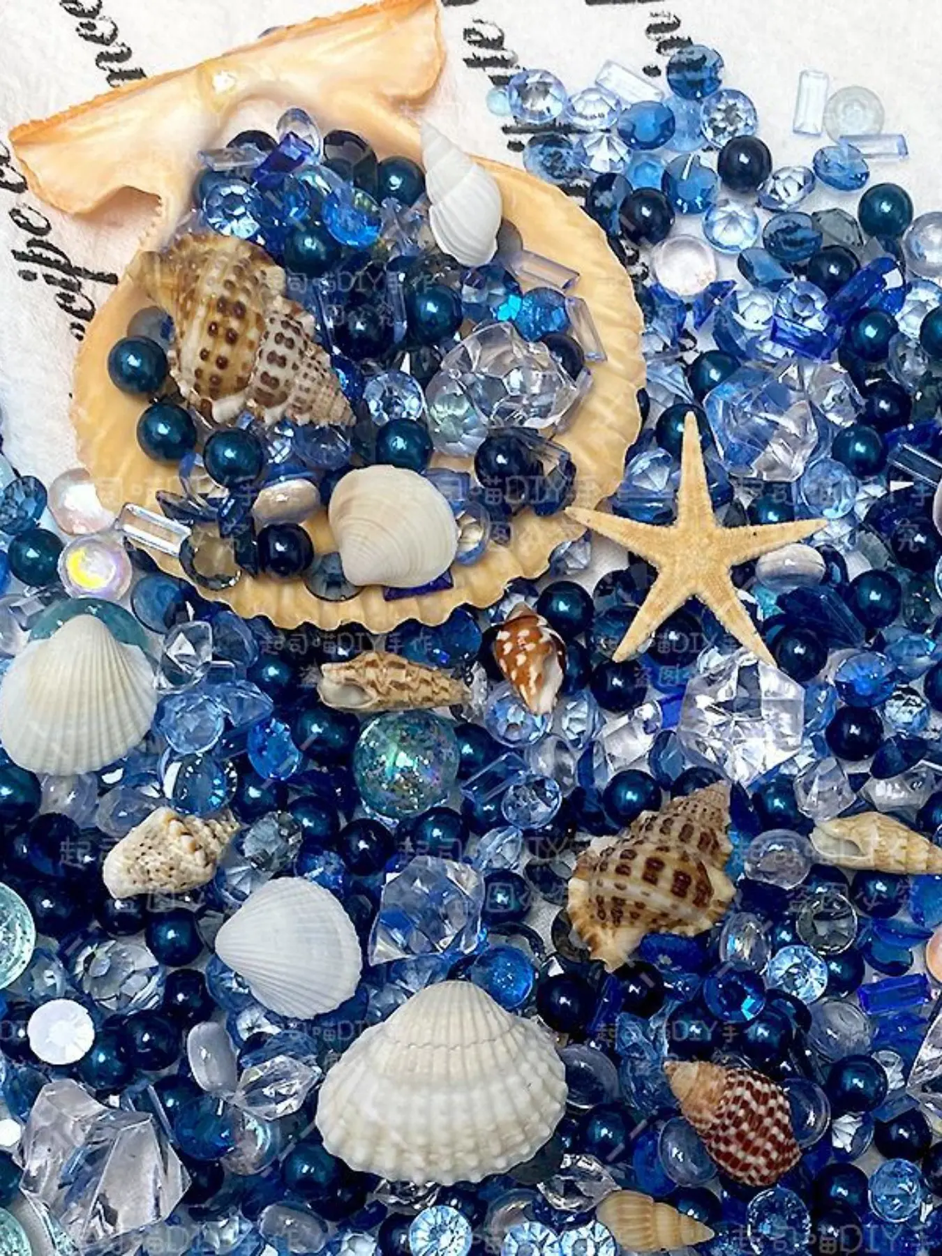 【promotion】Pearl Shell Fragments DIY Craft Kit, Super Ocean Series Style, Crystal Clear Decorative Accessories, Handmade Material Pack