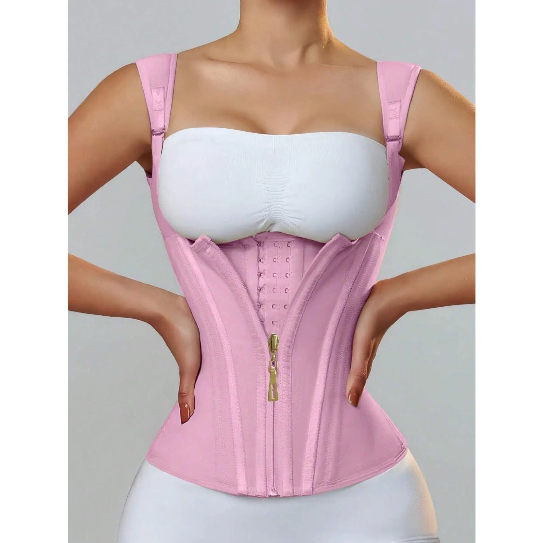 NBGRLVS Women's Compression Corset Shapewear - Tummy-Smoothing Vest, Adjustable Strap Faja Waist Shaper Tank Top for Workout