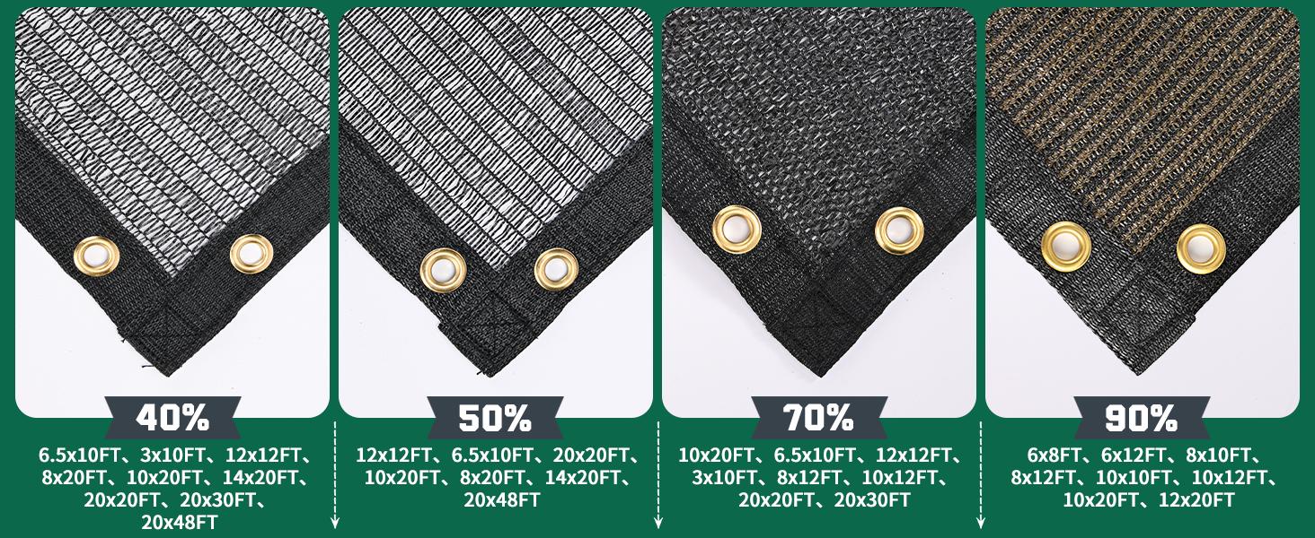 AGS Kesfitt 70% Shade Cloth 10x20 ft, Breathable HDPE Mesh Sun Shade Tarp for Garden & Greenhouse, UV Resistant Outdoor Shade Fabric with Copper Grommets for Plants, Patio, Yard