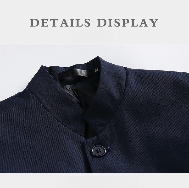 Men's Stand Collar Mandarin Suit Slim Fit Stage Performance Groom Tuxedo, Young Men's 2 Piece Formal Wear Men's Stand Collar Mandarin Suit Slim Fit Stage Performance Groom Tuxedo, Young Men's 2 Piece Formal Wear