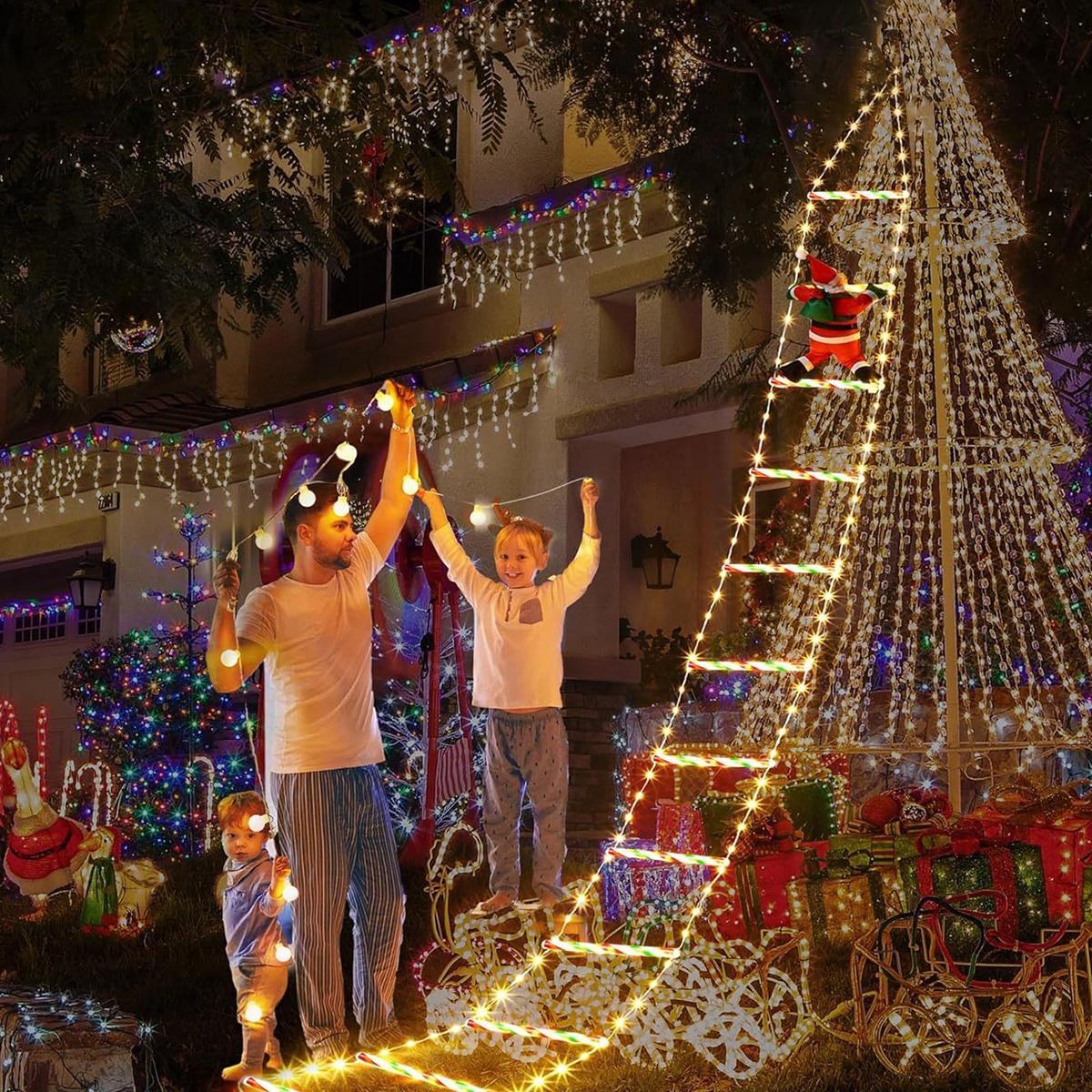 USB Powered LED Christmas Decorative Light, Santa Claus Design Christmas Decoration Light, Novelty Lighting for Indoor Outdoor, Window, Garden, Home, Wall, Tree