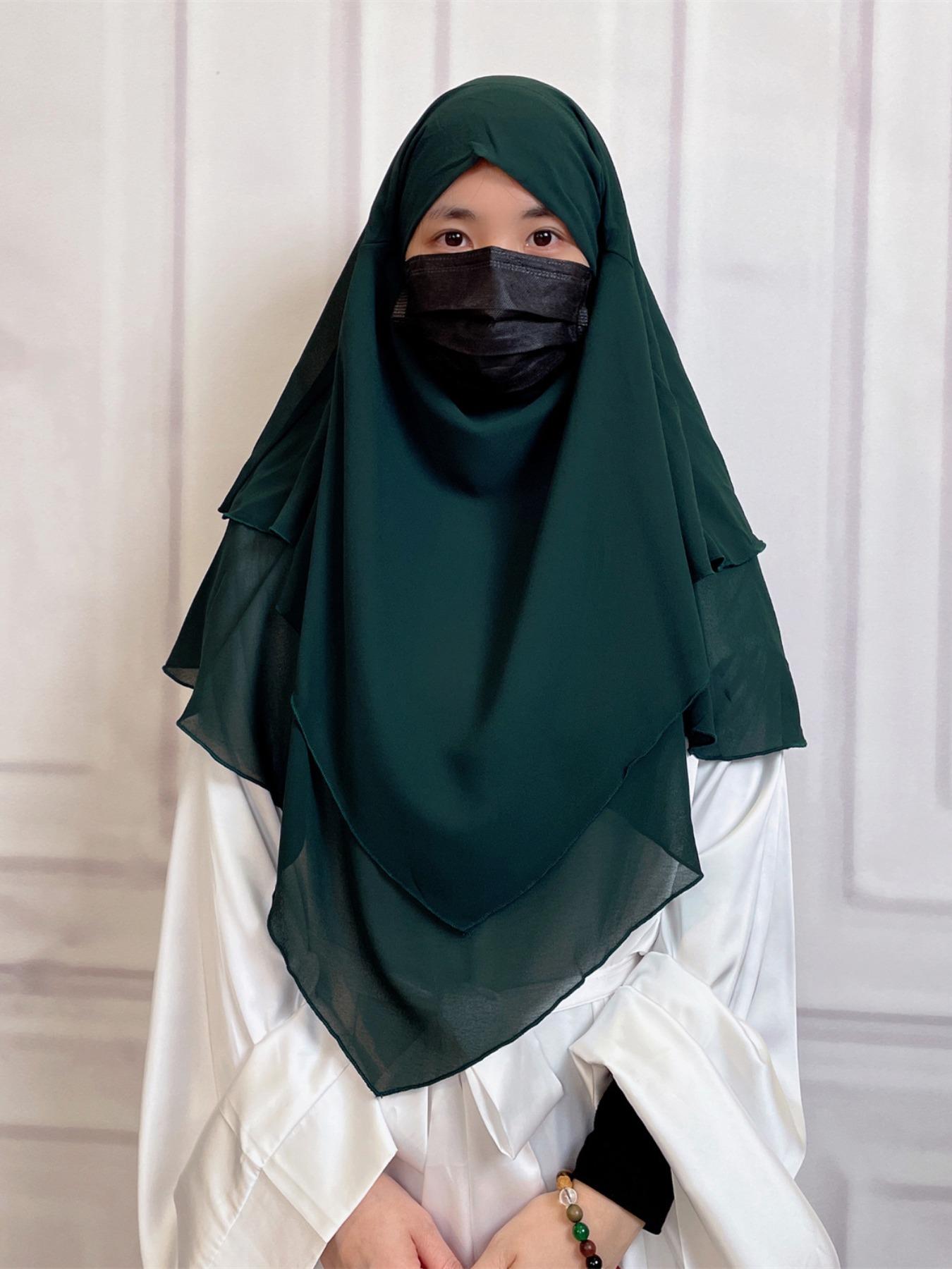 Women's Solid Color Chiffon Khimar, Modest Fashion Khimar for Women, Women's Islamic Clothing for All Seasons, Modesty