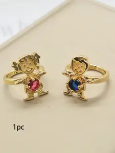 Fashionable Zircon Ring for Boys and Girls, Daily Party Accessory, Family Memorial Gift, Birthday and Christmas Present, Zircon Embellished Rings