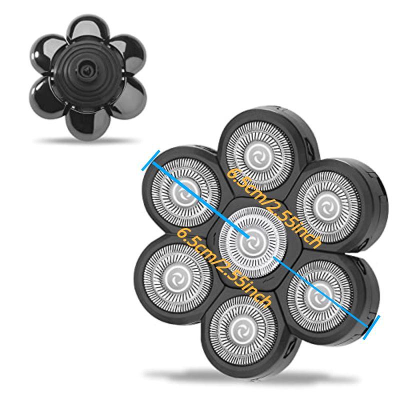 7-blade Electric Shaver Head, Replaceable Electric Shaver Head, Universal Fit 6 In 1 Beard Shaver Head Beard Trimmer Head, Men's Beard Shaver Replacement Accessories