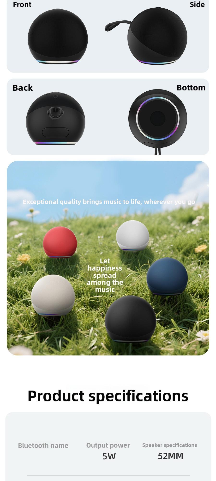 Alaxe Bluetooth Speaker Wireless Fabric Card Slot Small Speaker Heavy Bass Desktop Mini Bluetooth Speaker