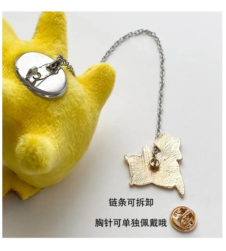 Pokemon Cartoon Doll Pikachu Alloy Pin Clothing Bag Plush Brooch Gift for Child Children Student Backpack Accessories Decoration