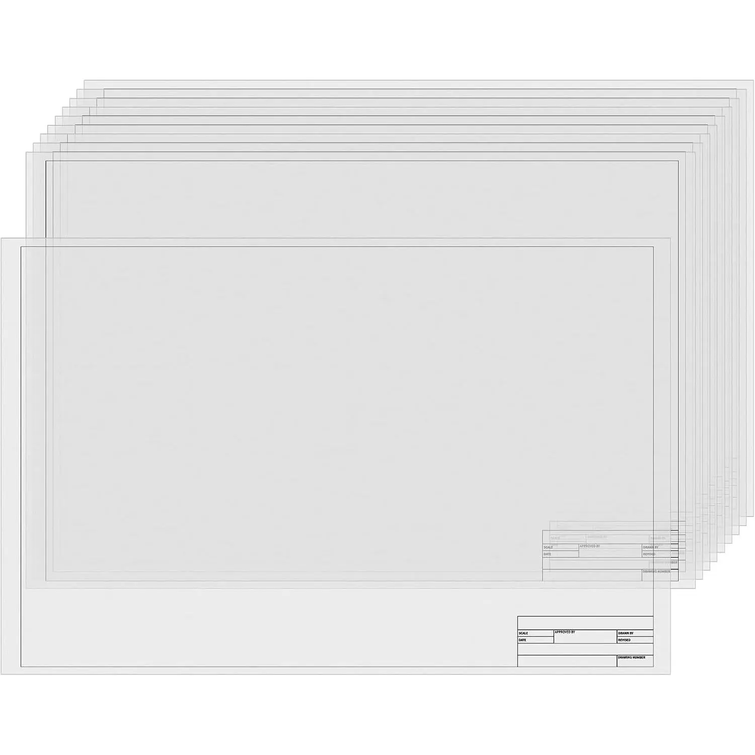 15 Sheets Architectural Vellum Paper 24 x 36 Inch Drafting Vellum Tracing Sheets White Semi Translucent Drafting Paper Rag with Border and Title Block for Drawing Sketching Architecture Building