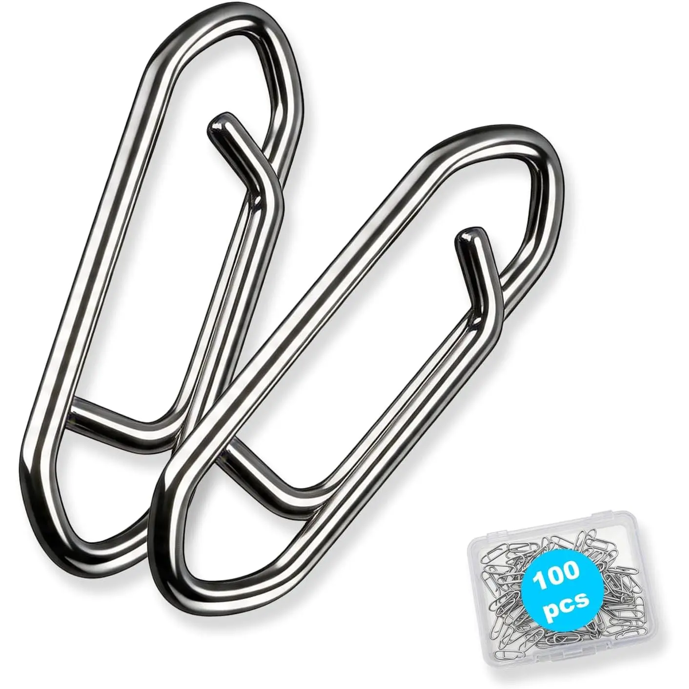 100 count Speed Clips for Fishing Lures, High Strength Stainless Steel Fishing Speed Clips, Fishing Clips Quick Change for Saltwater Fishing and for is Suitable of Various Fish