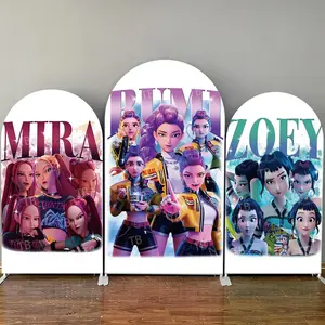 Vibrant Multi-Color Character  Arch Backdrop Cover for Themed Events