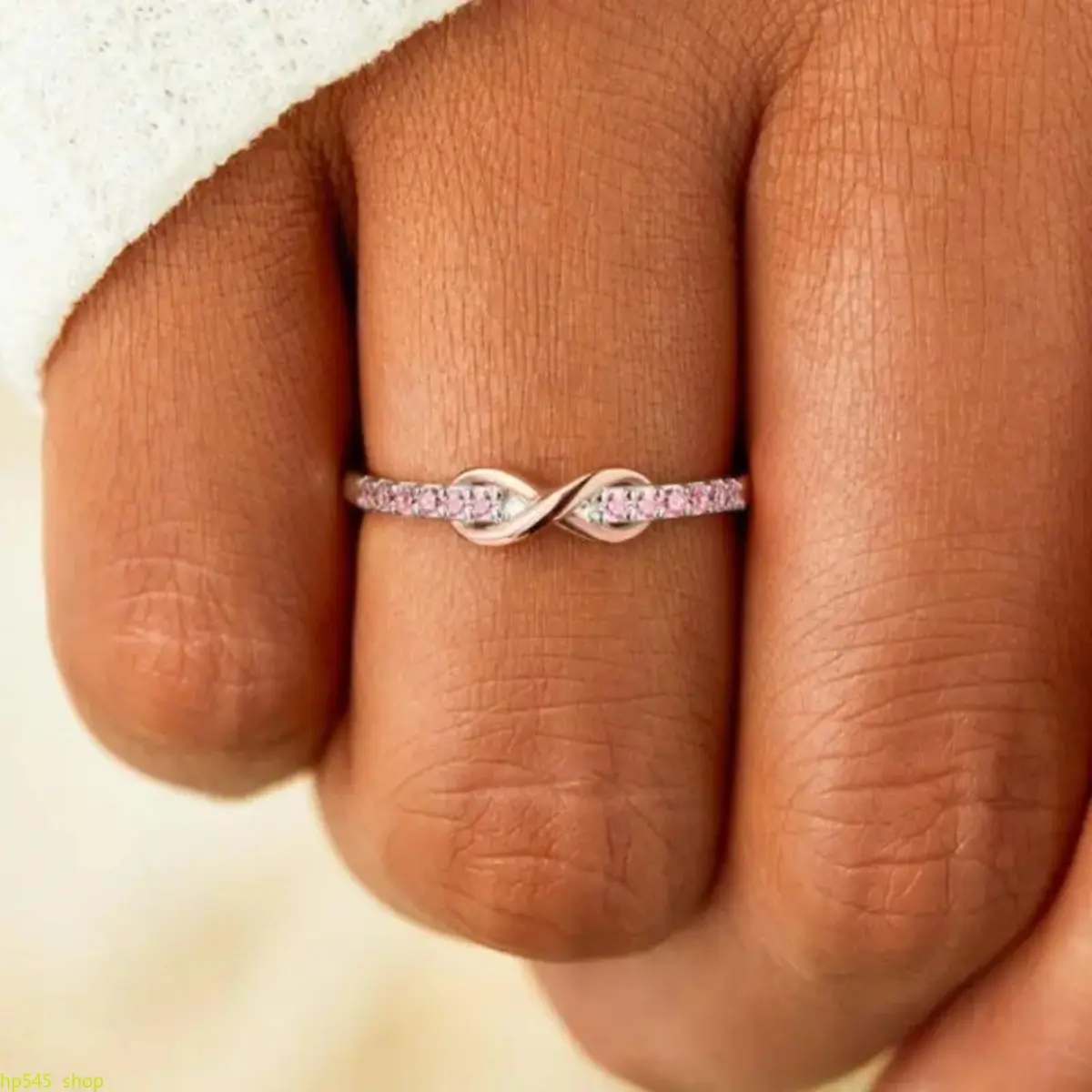 Couple's Adjustable Infinity Promise Set Rings, 2-Piece White Gold-Plated Copper Rings with Engraved Letters & Phrases, Romantic Gift Idea