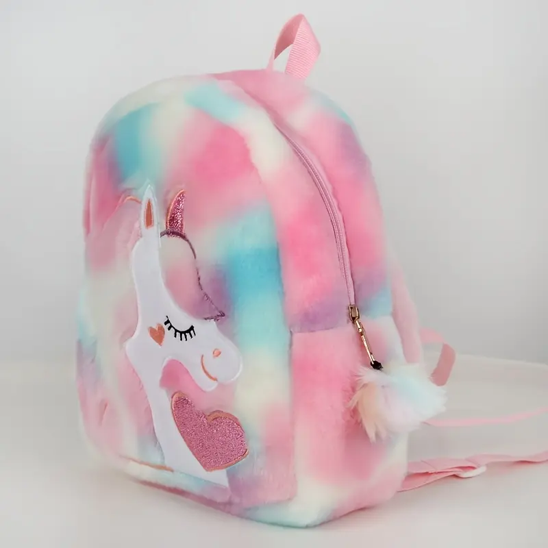 New Large Capacity Unicorn Embroidery Plush Bag Girly Full Cute Lightweight Backpack