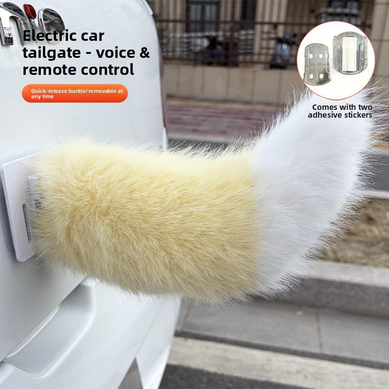 Electric Car Tailgate - Voice & Remote Control, Adhesive & Clip Included, Lightweight & Removable, Fun Eye-Catching Decor for Car Lovers