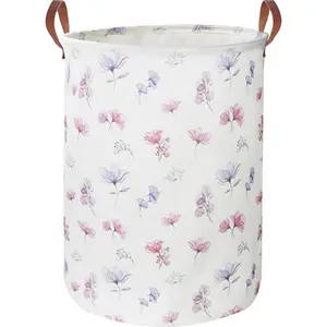 19.7'' Waterproof Foldable Laundry Basket Nursery Hamper Dirty Clothes Hamper Books Bins Gift Baskets Room Decor Watercolor Flower